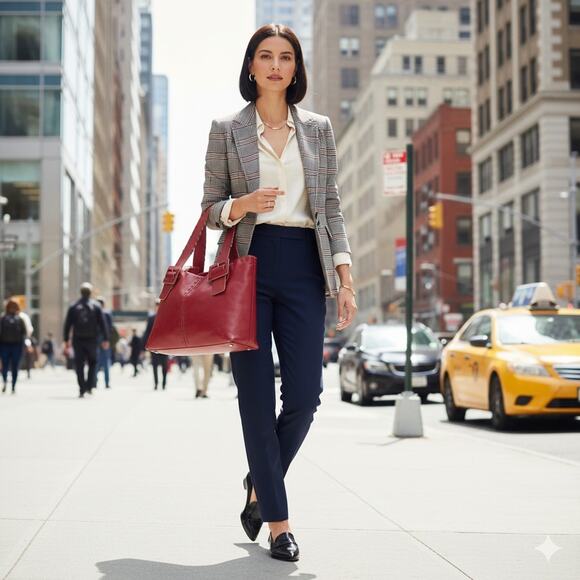Vtg Franklin Covey Red Leather Tote Bag Planner Wristlet Work Travel Organizer - Picture 2 of 15